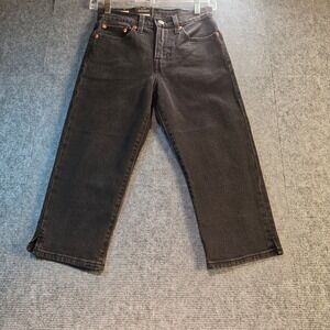 Levi's Wedgie Capri Women 24 Black NEW High Rise Stretch Denim Jeans